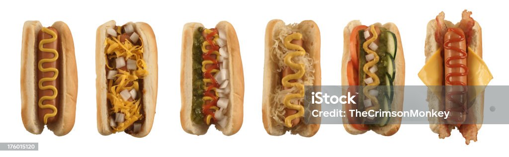 Isolato collezione di Hot Dog - Foto stock royalty-free di Hot Dog