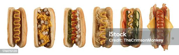 Isolato Collezione Di Hot Dog - Fotografie stock e altre immagini di Hot Dog - Hot Dog, Scontornabile, Sfondo bianco