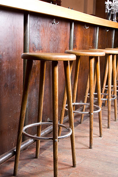 istock Wooden bar chairs 176015139