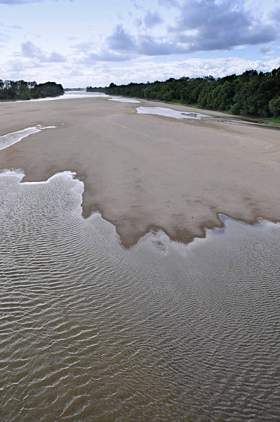 sand island on the loire river stock photo