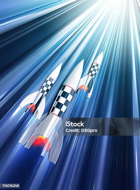 Rockets Stockfoto und mehr Bilder von Abheben - Aktivität - Abheben - Aktivität, Bildhintergrund, Blau