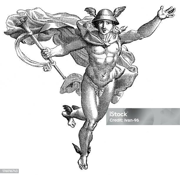 Vetores de Hermes e mais imagens de Mercúrio - Deus romano - Mercúrio - Deus romano, Deus, Antigo