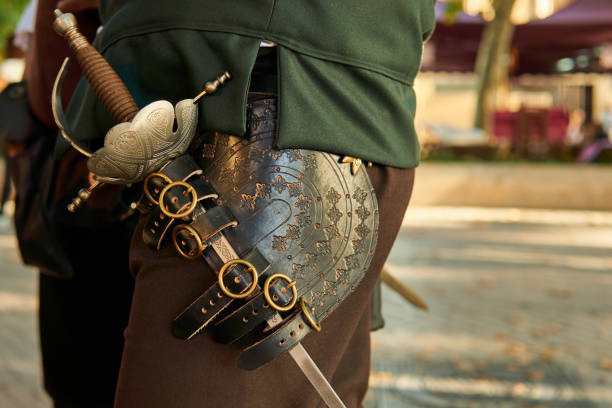 istock Old soldier sword on a medieval knight costume. 1760170341