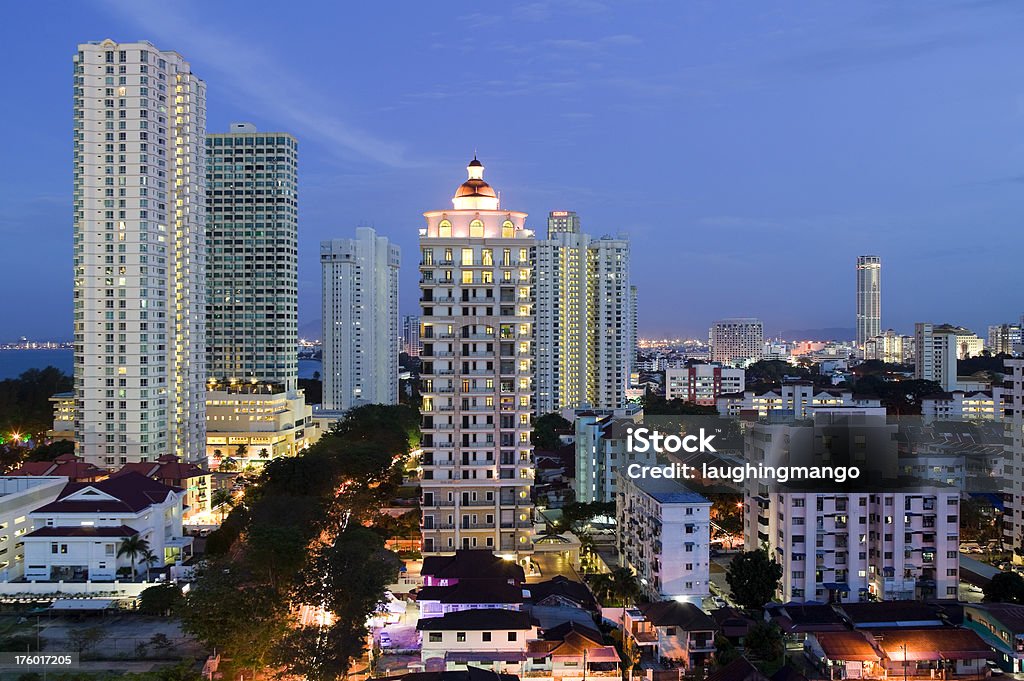 skyline de penang Ilha georgetown Malásia Anoitecer city - Royalty-free Estado de Penang Foto de stock