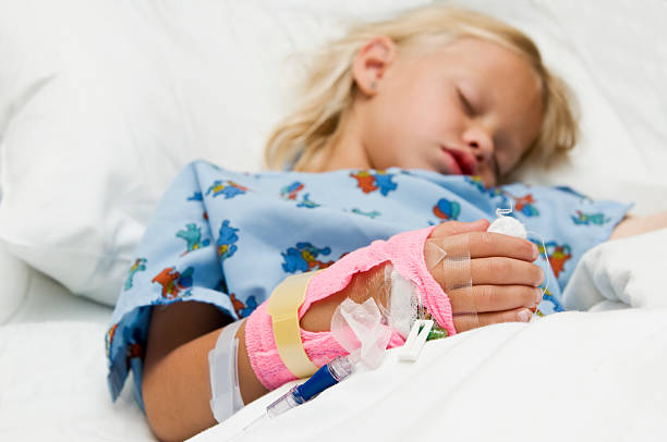 Girl after surgery stock photo