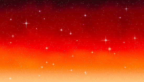 Red Starry Night Sky - Vivid Colors, Dramatic Sky