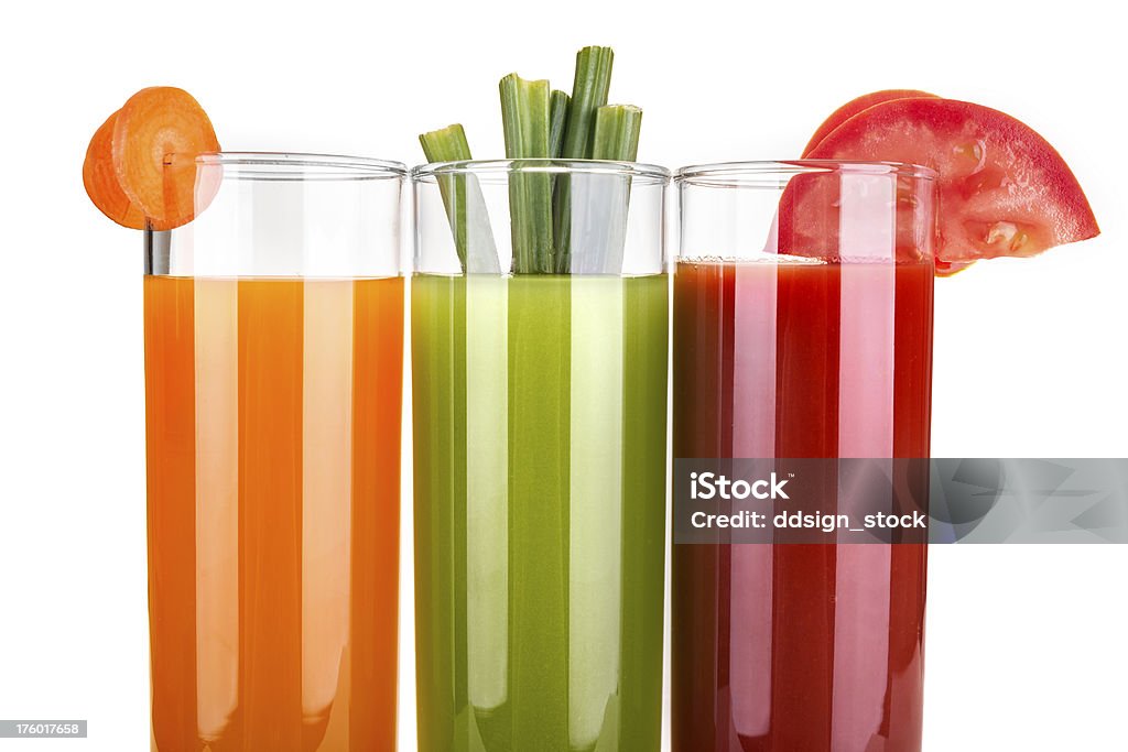 Trois verres de jus de légumes faits maison - Photo de Aliment libre de droits