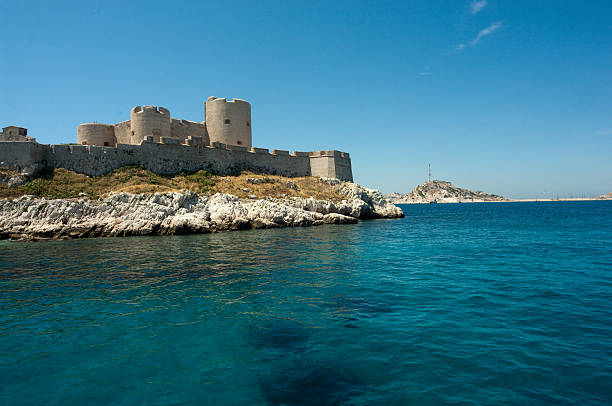 Chateau D'if The Chateau D'if prison on an island just of Marseille France was featured in the Count Of Monte Cristo novel frioul archipelago stock pictures, royalty-free photos & images