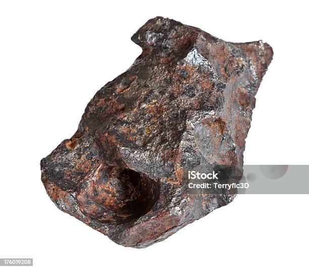 Gran Canyon Diablo Ferro Meteorite Con Ruggine - Fotografie stock e altre immagini di Minerale di ferro - Minerale di ferro, Nichel, Sfondo bianco