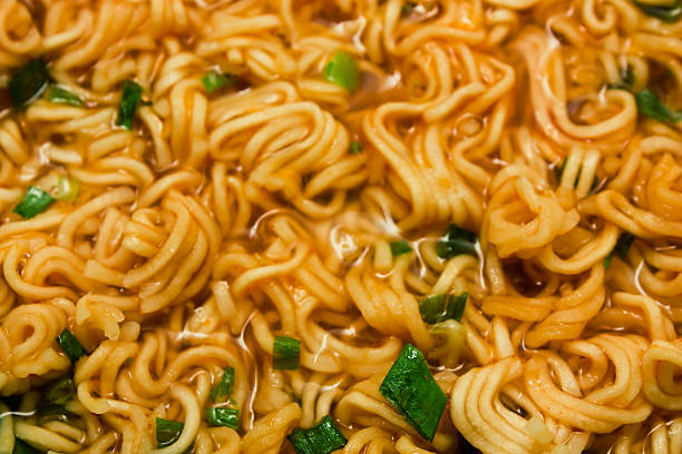 noodle soup close-up stock photo
