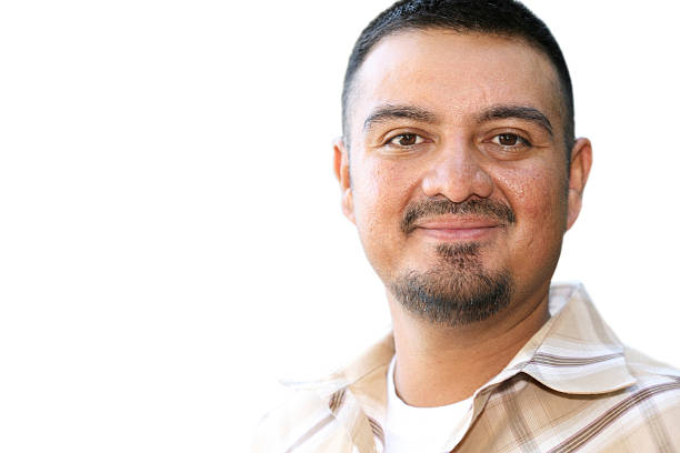 istock Content Hispanic Man Portrait Isolated on White 176020036