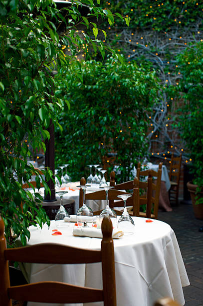 istock Romantic outdoor table setting in gourmet Italian restaurant 176020550