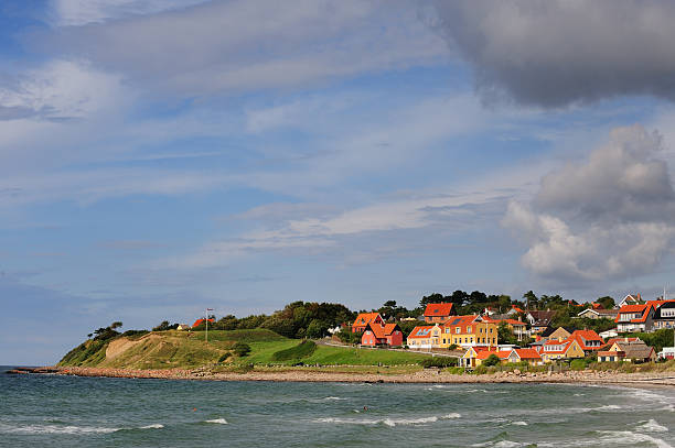 istock Sunlit Danish village and beach 176020728