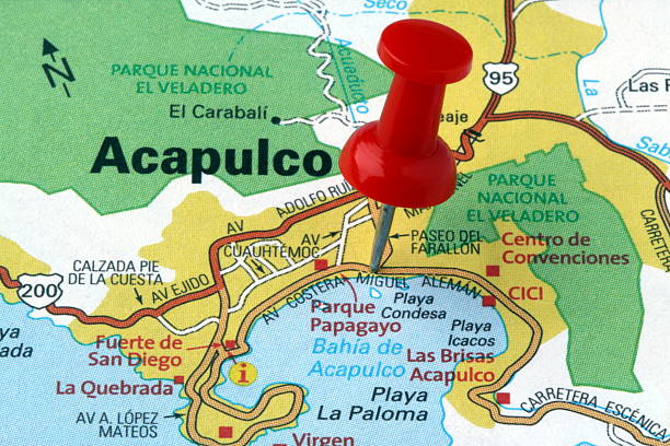 istock Acapulco, Guerrero, Mexico on a map. 176020972