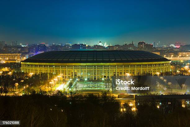 Moskwy W Nocy Stadion Łużniki - zdjęcia stockowe i więcej obrazów Stadion - Stadion, Ujęcie z lotu ptaka, Miasto