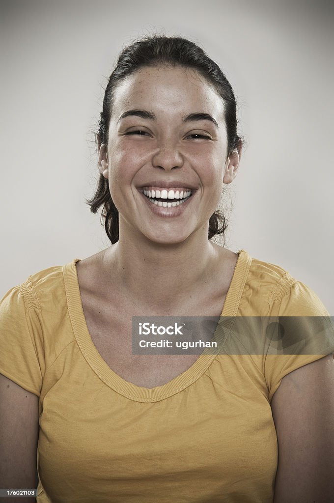 smile Teenage girl siiting in a depressed state. Adult Stock Photo