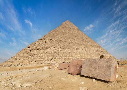 The Pyramid of Khafre, also known as the Pyramid of Chefren in Giza. Cairo. Egypt.