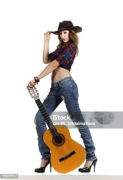 País De Rapariga - Fotografias de stock e mais imagens de Country e Western - Country e Western, Fundo Branco, Música rock