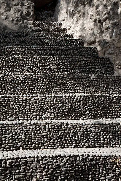 Rock Garden stairs at the city of Chandigarh in India.More India pictures: