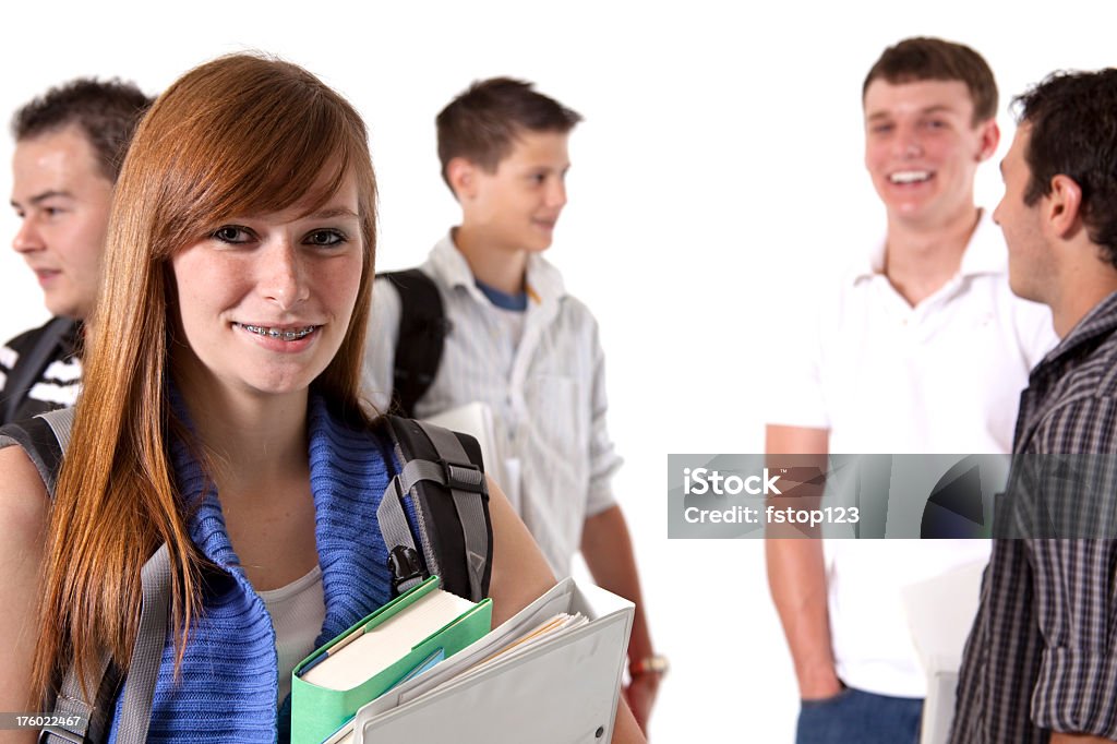 Várias idades dos alunos com um teen em primeiro plano - Royalty-free 10-11 Anos Foto de stock