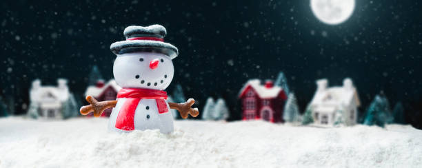 istock Concept - happy snowman at the north pole on Christmas night 1760227566