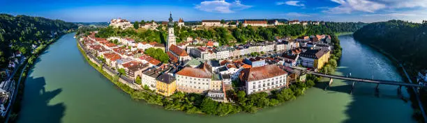 historic buildings at the old town of Burghausen - Germany - bavaria