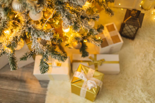 istock New Year's gift. Christmas background 1760233882