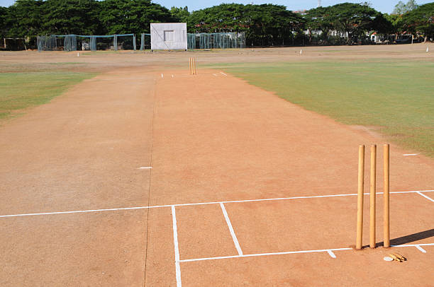 istock Wickets on the cricket pitch 176024735