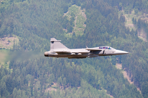 High speed pass of Saab Gripen