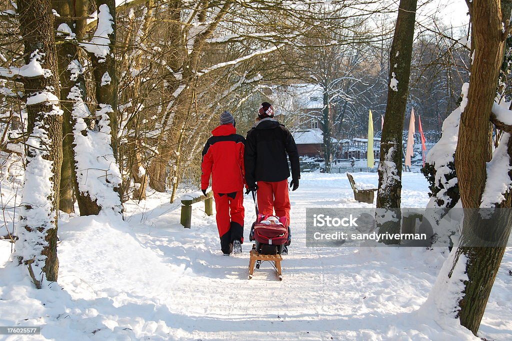 Hiver de marcher avec glissement - Photo de Arbre libre de droits