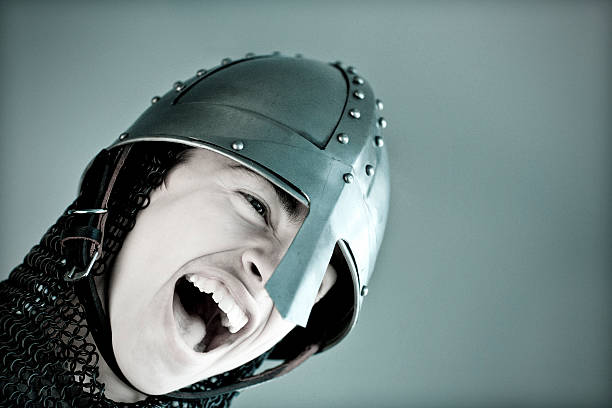 giovane norman knight - history knight historical reenactment military foto e immagini stock