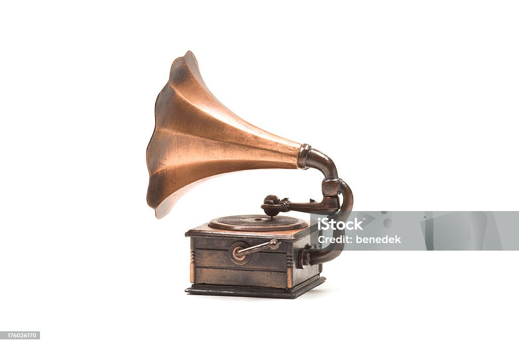 Gramophone - Photo de Fond blanc libre de droits