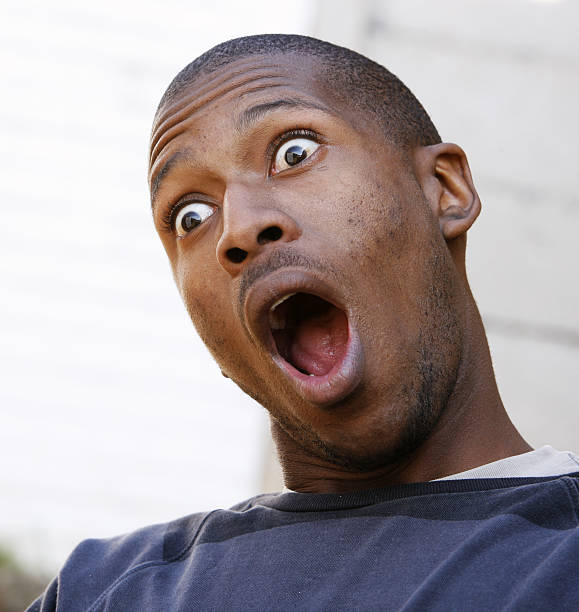 istock Black man look of amazement 176026390