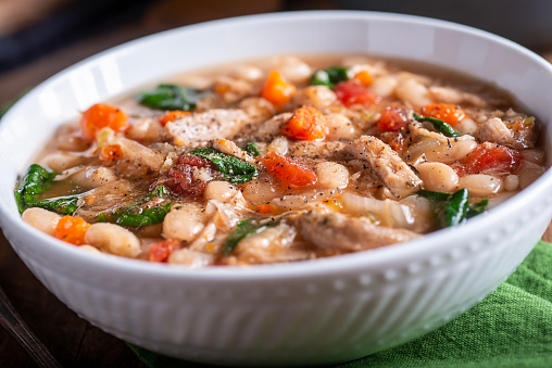 Hearty Soup with Pork, White Beans and Vegetables