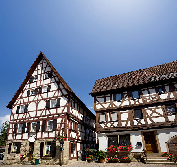 istock Blue sky over old houses in Eppingen Germany 176026536