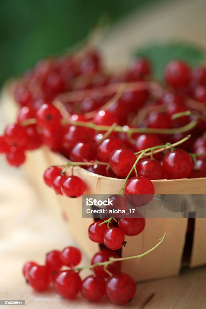 Cesta cheia de groselha vermelha - Foto de stock de Alimentação Saudável royalty-free