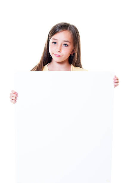 istock Little girl holding blank sign 176027620