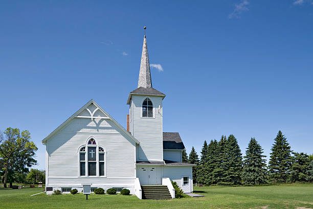 istock vintage white church 176027942