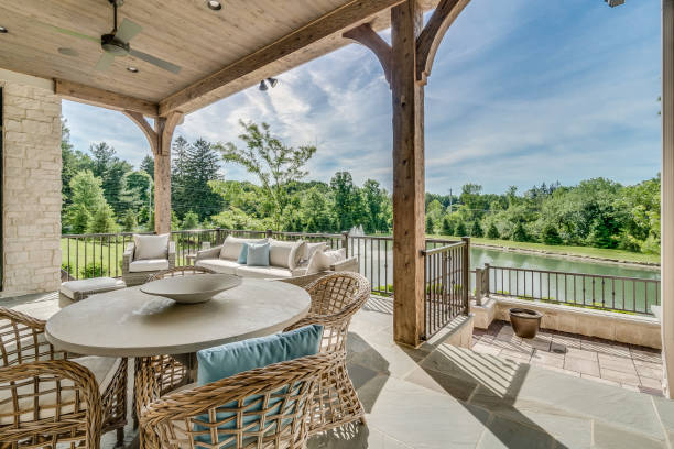 istock Beautiful back porch with stamped concrete 1760287455