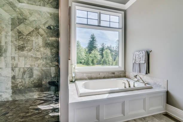 istock Good use of space in construction of new bathroom 1760287456