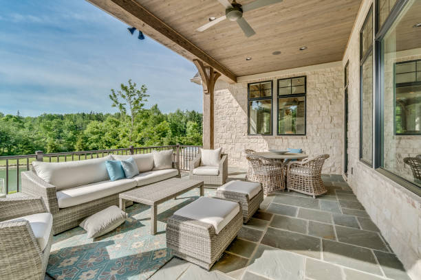 istock Beautiful back porch with stamped concrete 1760287457