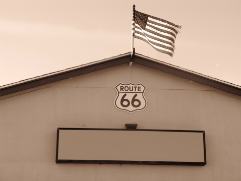 Motel on Route 66 done in sepia tone.