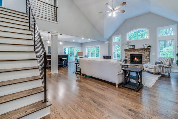 istock Front entrance and staircase leading to second story 1760296532