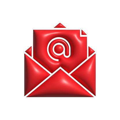3D Realistic E-MAIL Icon. 3D Icon Isolated on White.
