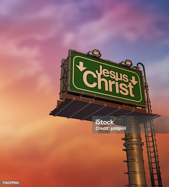 Niedrigen Winkel Ansicht Einerjesus Christbillboard Bei Sonnenaufgang Stockfoto und mehr Bilder von Aufnahme von unten