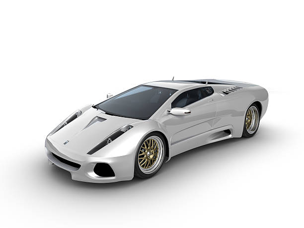 istock Silver Sports car on white background 176030179