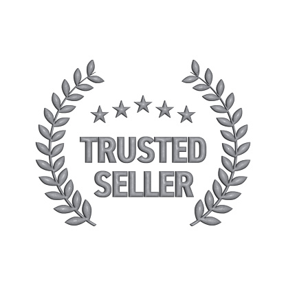 3D Realistic TRUSTED SELLER Badge Icon. 3D Icon Isolated on White.