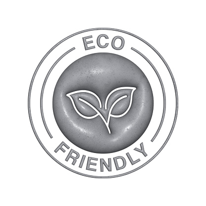 3D Realistic ECO FRIENDLY Badge Icon. 3D Icon Isolated on White.