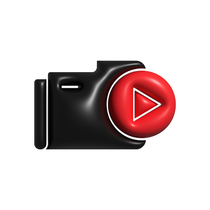 3D Realistic VIDEO ARCHIVES Icon. 3D Icon Isolated on White.