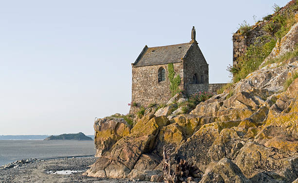 France, Normandy, Mont St Michel, the crypt of the abbey